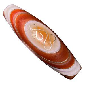 Tibetan DZI Agate Inlay Silver Wires Lucky Pendant